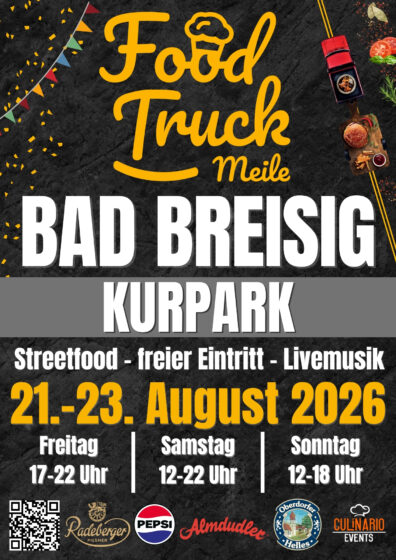 Food Truck Meile im Kurpark vom 21. bis 23. August