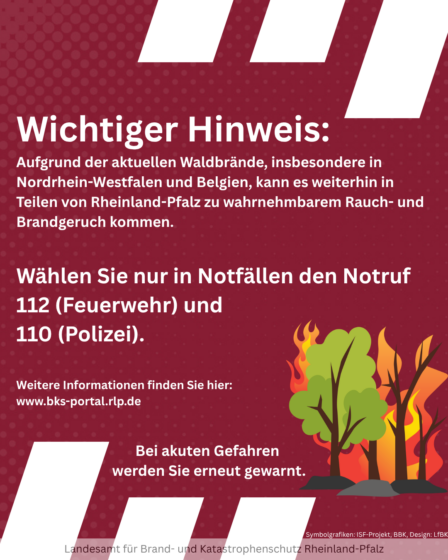 Wichtige Hinweise und Informationen des Landesamtes für Brand- und Katastrophenschutz RLP