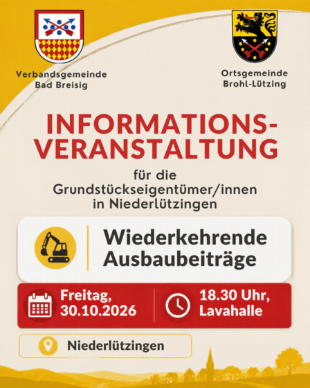 Einladung zur Informationsveranstaltung für die Grundstückseigentümer/innen in Niederlützingen